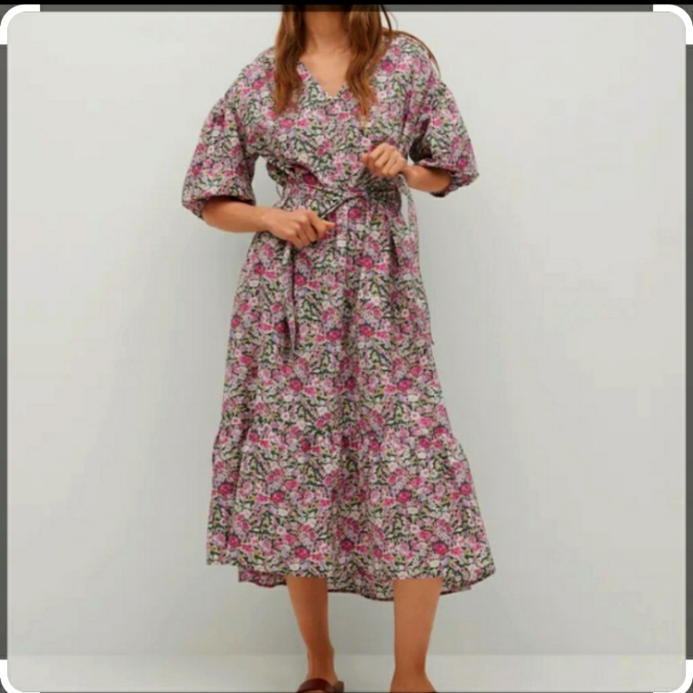 Mango floral boho maxi dress